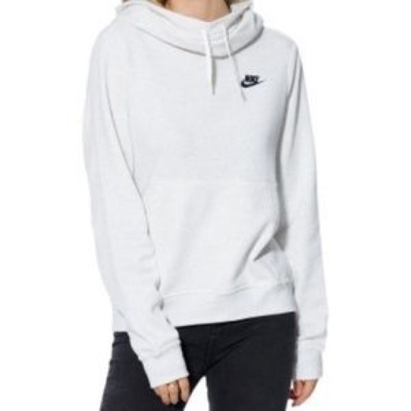 Nike women’s light gray heathered oversized drawstring  hoodie - Picture 2 of 12